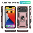 thumbnail image 2 of Dteck Case for iPhone 17 Pro Max,Military Grade Drop Impact Case 360 Metal Rotating Ring Kickstand Holder Armor Heavy Duty Shockproof Cover for iPhone 17 Pro Max ,Rosegold, 2 of 7