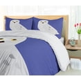 thumbnail image 5 of Ambesonne Owl Duvet Cover Set, Nocturnal Bird Animal Cartoon, 2-Calking, Violet Blue Coconut, 5 of 7