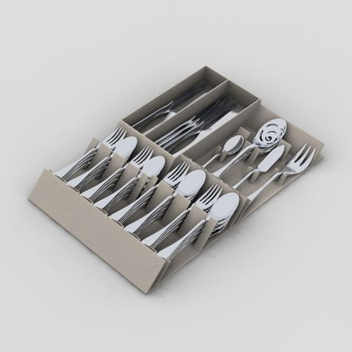 Knork Flatware Storage Tray, Silver