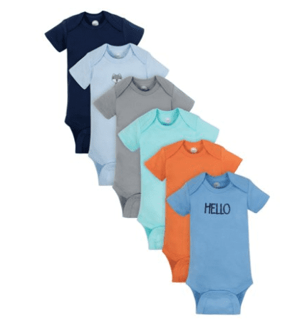 Wonder Nation Short Sleeve Bodysuits, 6-pack (Baby Boy)