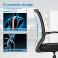 thumbnail image 2 of BestOffice Drafting Chair Tall Standing Adjustable Height Swivel, Arms Foot Rest Back Support Mesh Drafting Stool, Black, 2 of 7