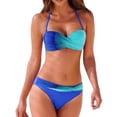thumbnail image 2 of JoveMarine Bikinis Sets for Women – Two-Piece Gradient Ombre Swimwear, Sexy Bathing Suit for Beach Pool Hot Spring, Summer Spring Vacation,Blue L, 2 of 6