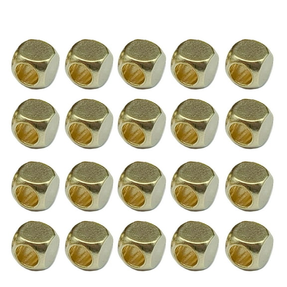 UNTERING Bead Pack of 20 Strain Isolate Brass Beads Accessories Round/Square Paracord Lanyard Beads for Jewelry Making