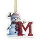 thumbnail image 1 of Adornos navideños con letras 2025, colgante de ciervo navideño, decoración de madera para mesa, adornos personalizados, 1 of 4