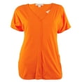 thumbnail image 3 of Michael Kors Women's Short Sleeve V-Neck Top Blouse-P-XS, 3 of 3