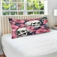 thumbnail image 5 of Coolnut Skull and Flowers Plush Pillow Case, Zippered Bed Pillow Pillowcases, Super Soft and Cozy Pillowcase Covers for Sleep Decor Giftsation - Queen Size 20x30in, 5 of 7