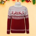 thumbnail image 1 of Ropa de calle de Navidad Cuello alto Impreso Elk Copo de nieve Casual Manga larga Prendas de punto FLhrweasw Nuevo, 1 of 1