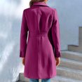 thumbnail image 3 of Mid-Long Pea Coats for Women Winter Lapel Single Breasted Wool Coats Elegant Blazer Jacket with Pockets, 3 of 6