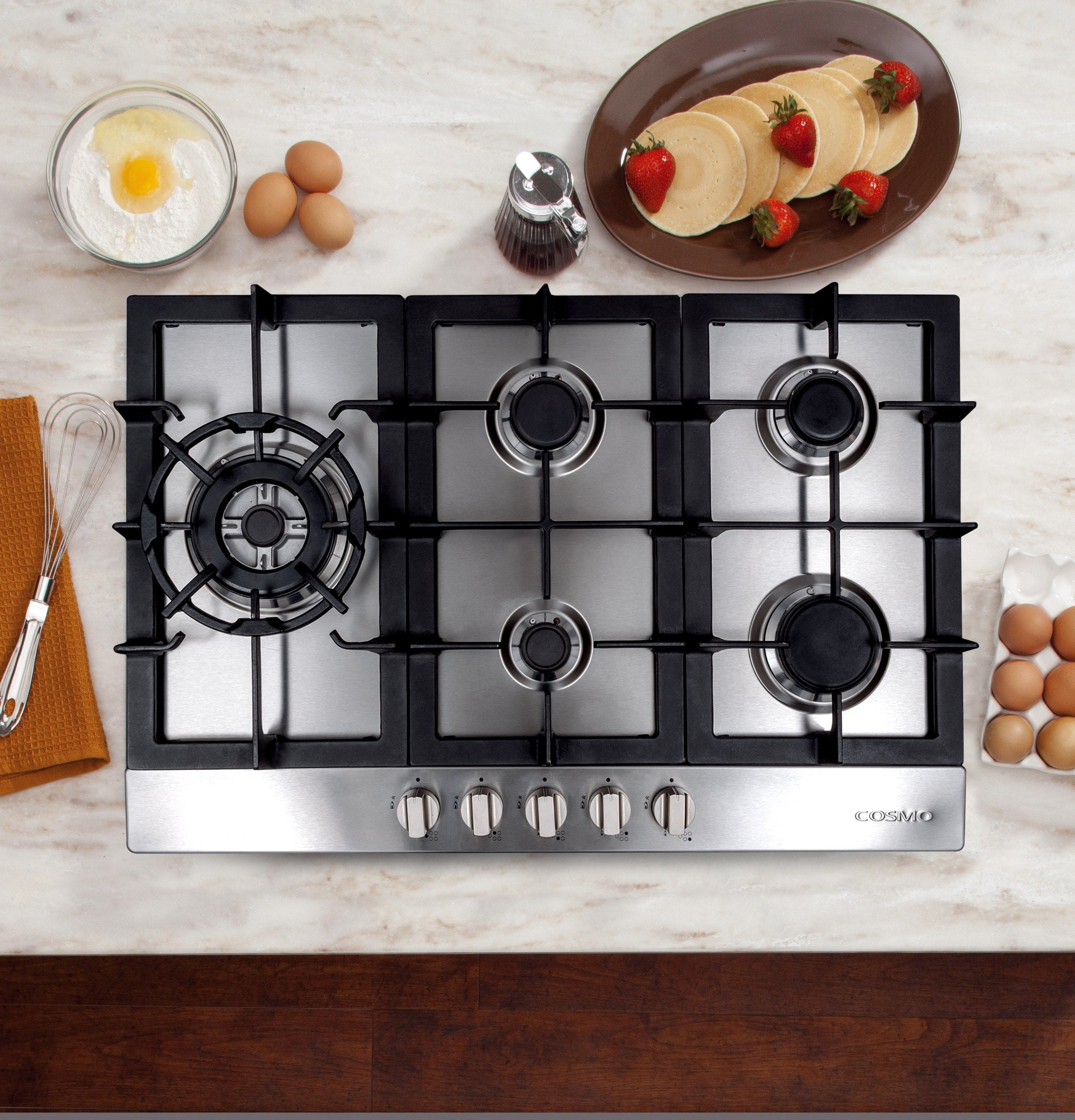 30 in. Gas Cooktop in Stainless Steel with 5 Sealed Brass Burners