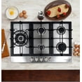 thumbnail image 2 of 30 in. Gas Cooktop in Stainless Steel with 5 Sealed Brass Burners, 2 of 7