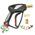 thumbnail image 3 of ANJIESENG 5000 PSI Pressure Washer Gun with 360° Swivel, 3/8" Quick Connect, M22-14mm Adapter and 5 Nozzle Tips, Brass & Stainless Steel, 3 of 5