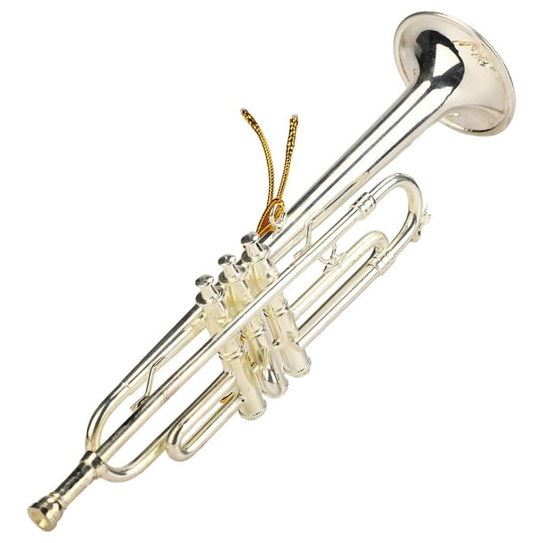 Mini Instrument De Musique, Modèle De Trompette Miniature Plaqué Or De 5,6  Pouces De Hauteur Pour Décorations De Vacances Pour Cadeau De Collection 