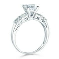 thumbnail image 3 of Wellingsale Ladies Solid 14k White Gold Polished CZ Cubic Zirconia Princess Cut Engagement Ring and Wedding Band Bridal Set - Size 8, 3 of 8