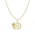 thumbnail image 1 of Precious Stars 14K Yellow Gold Cherub and Cursive Initial Letter 'D' Pendant with 16" Chain Necklace, 1 of 5