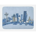 thumbnail image 1 of Seattle Skyline Bath Mat, Doodle Urban Setting in America Blue Toned Scenery Illustration, Plush Bathroom Decor Mat with Non Slip Backing, 29.5" X 17.5", Azure Blue Pale Blue, by Ambesonne, 1 of 2