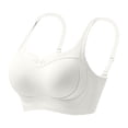 thumbnail image 3 of Wireless Bra for Women, Full Coverage Supportive Bra Seamless Push Up Breathable Bra Bust Shaping Wirefree Bra Criss Cross Back Seamless Push Up Daily Beach Wear, White 46, 3 of 4
