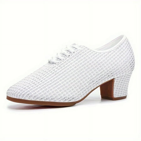 

Chaussures De Danse Respirantes En Maille Tendance Pour Femmes Chaussures De Jazz Antidérapantes À Talons Épais Chaussures De Danse D‘entraînement En Ballon