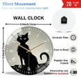 thumbnail image 3 of Decorative Clocks: Black Cat Glass Wall Clock, Halloween-  Cat Love Decor Wall Clock  for Homes, Bars, Offices, Man Caves, Garages, And Living Rooms .Also Makes A Great Gift. Style 12×12inch(30×30cm), 3 of 8