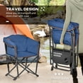 thumbnail image 4 of Outsunny Outdoor Director Chair, Folding Camping Chair with Thick Padded, Side Table and Heavy Duty Frame for Camping, Picnic, Beach, Hiking, Blue, 4 of 9