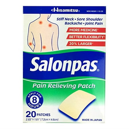 Salonpas Pain Relieving Patches , [ 20 count ] Stiff Neck Sore Muscles