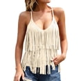thumbnail image 2 of Women's Solid Tassel Pullover Western Style Tank Top, Summer Casual, 2 of 5
