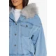 thumbnail image 5 of Abrigo Con Capucha Para Mujer, De Invierno, De Mezclilla, 5 of 8