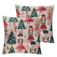 thumbnail image 2 of COMIO Christmas Nutcrackers Soldier Ballet Pink Throw Pillow Covers Pillowcase Sofa Decor Back Cushion Case 2 Pack New Year Xmas Housewarming Gift  White, 2 of 6