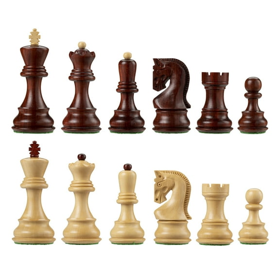 Bobby Fischer Zagreb Chess Pieces Redwood/Boxwood
