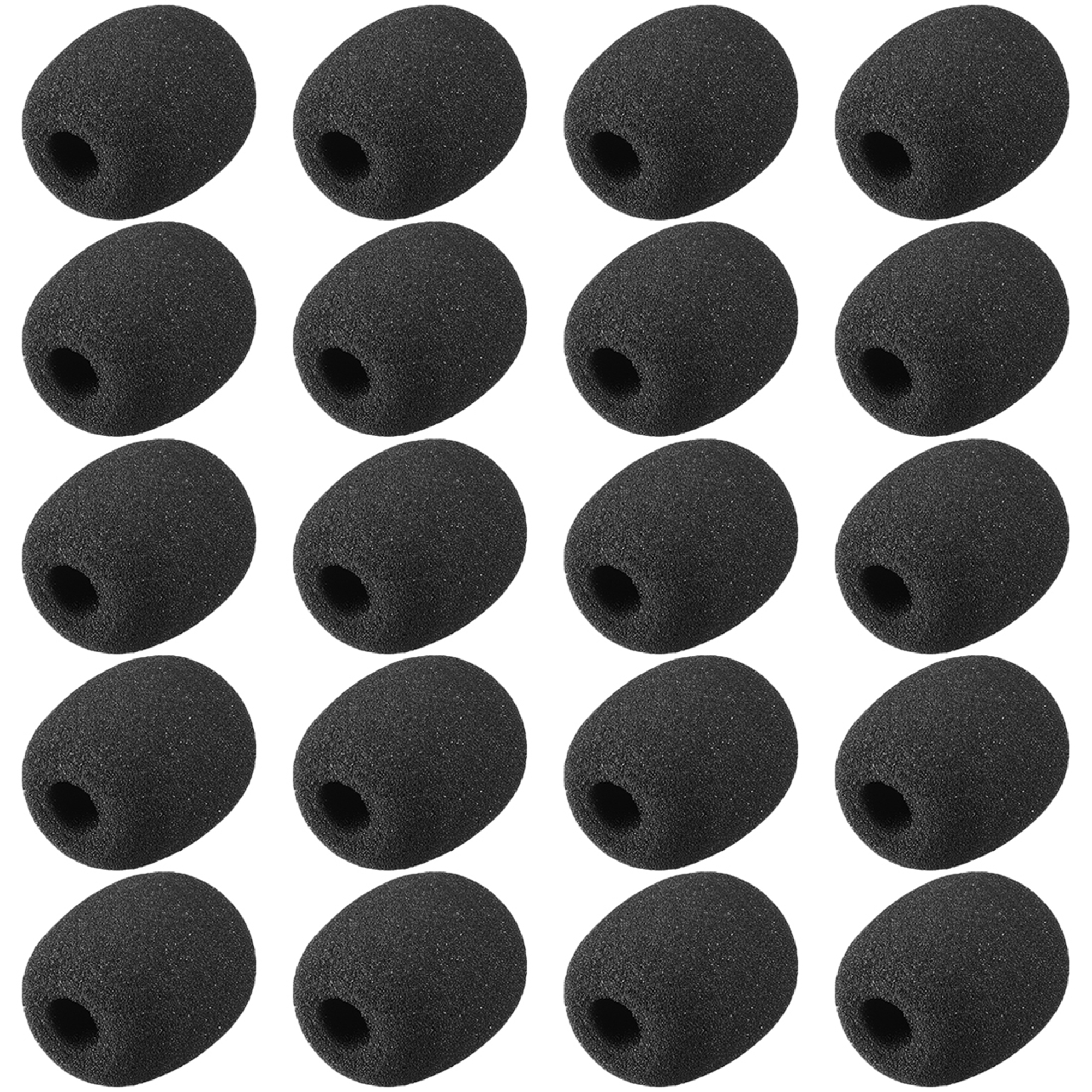 20 PCS Foam Mic Cover Microphone Windscreen Shield Protection Black