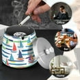 thumbnail image 4 of Yayeee Ashtray with Lid for Cigarette Smokeless Stainless Steel Home Ash Holder, Colorful Sailboats, 4 of 7