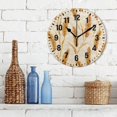 thumbnail image 3 of Yayeee 10" Wall Clock Battery Operated Quartz Round Silent Non-Ticking Home Decor,Wheat Ears Pattern, 3 of 6