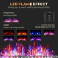 thumbnail image 5 of HOMCOM 41.3" 1500W Electric Wall-Mounted Fireplace with Flame Effect, 7 Color Background Light, Black, 5 of 6