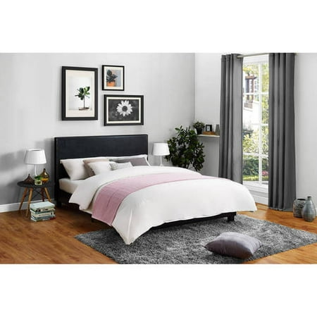 Leather Bed Set - Mainstays Faux Leather Platform Bed, Multiple Sizes, Multiple Colors