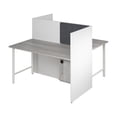 thumbnail image 2 of Hustle 60W 2 Person Cubicle Desk with Storage in White/Gray - Engineered Wood, 2 of 7
