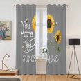 thumbnail image 2 of Kitchen Curtains 84 Inch Length 2 Panels, Sunflowers Grommets Window Treatment Curtain, Modern Bee You Are My Sunshine Grey Thermal Curtains Drapes for Living Room/Bathroom, 2 of 9