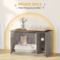 thumbnail image 2 of Hzuaneri 39.4" Cat Litter Box Enclosure, Hidden Cabinet Furniture with Bell, Farmhouse Style, Greige, 2 of 10