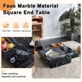 thumbnail image 5 of Sudica Compact Marble Coffee Table, 31" Square Center Table with Stainless Steel Storage for Living Room(Black), 5 of 9