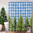 thumbnail image 4 of Christmas Tree on Buffalo Shower Curtain for Bathroom, Bue Plaid Green Waterproof Shower Curtains Washable Quick Dry with Hooks Bathtub Curtains 36x72IN, 4 of 9