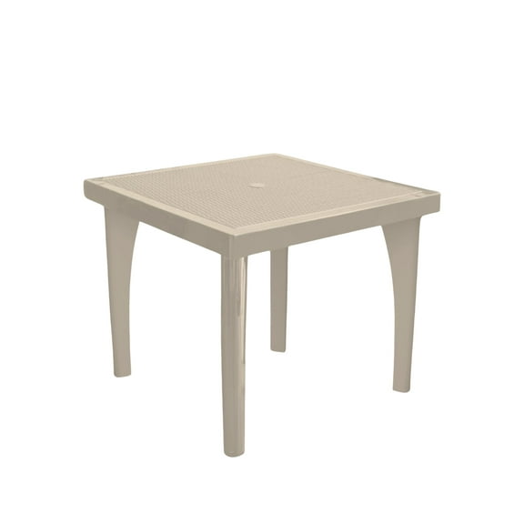 IWC 29.52" Resin Rattan Outdoor Dining Table, Taupe