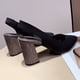 thumbnail image 4 of WILLBEST Sandalias Para Dama De Primavera Y Verano Para Mujer, Sandalias De Boca Baja, Puntiagudas, Tacón Alto, Tacón Grueso, Zapatos De Trabajo De Gamuza, 4 of 5