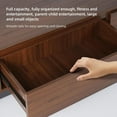 thumbnail image 4 of Extendable 118" Modern TV Stand with 3 Spacious Drawers, Adjustable Length Media Console for Living Room Red Brown/Dark Gray, 4 of 5