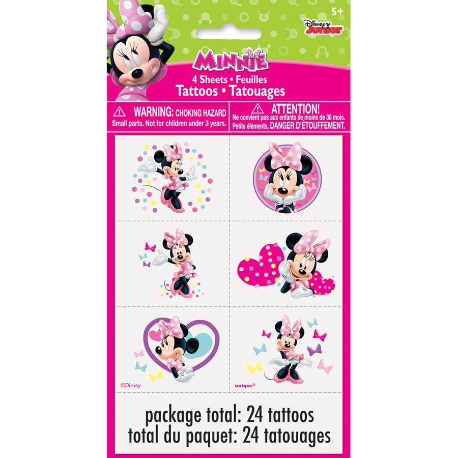 Minnie Mouse Temporary Tattoos, 24ct