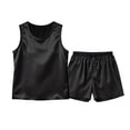 thumbnail image 7 of CYRBOKO Girls Outfit Sets, Sleepwear Sleeveless Elastic Waist Soft Loungewear Sets Black Size 5-6 T, 7 of 7