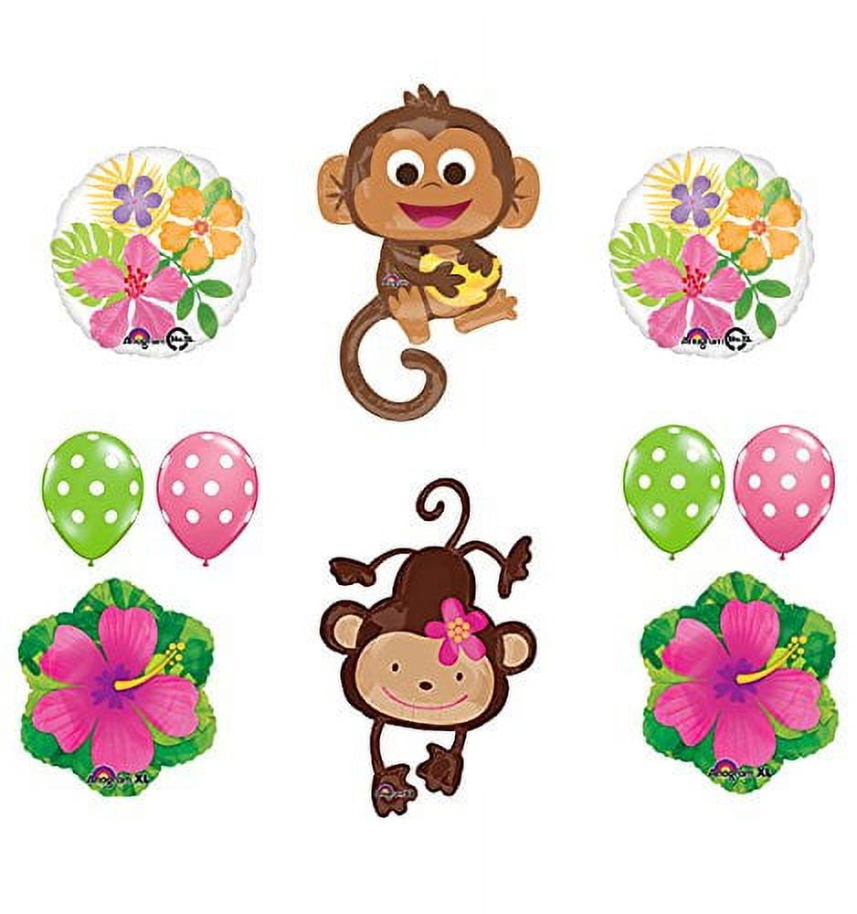 Mod Monkey Party Supplies Birthday Girl Monkey Love Hibiscus and