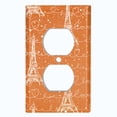 thumbnail image 2 of Metal Light Switch Plate Cover Romantic Paris Eiffel Tower Letter Orange PRS006, 2 of 13