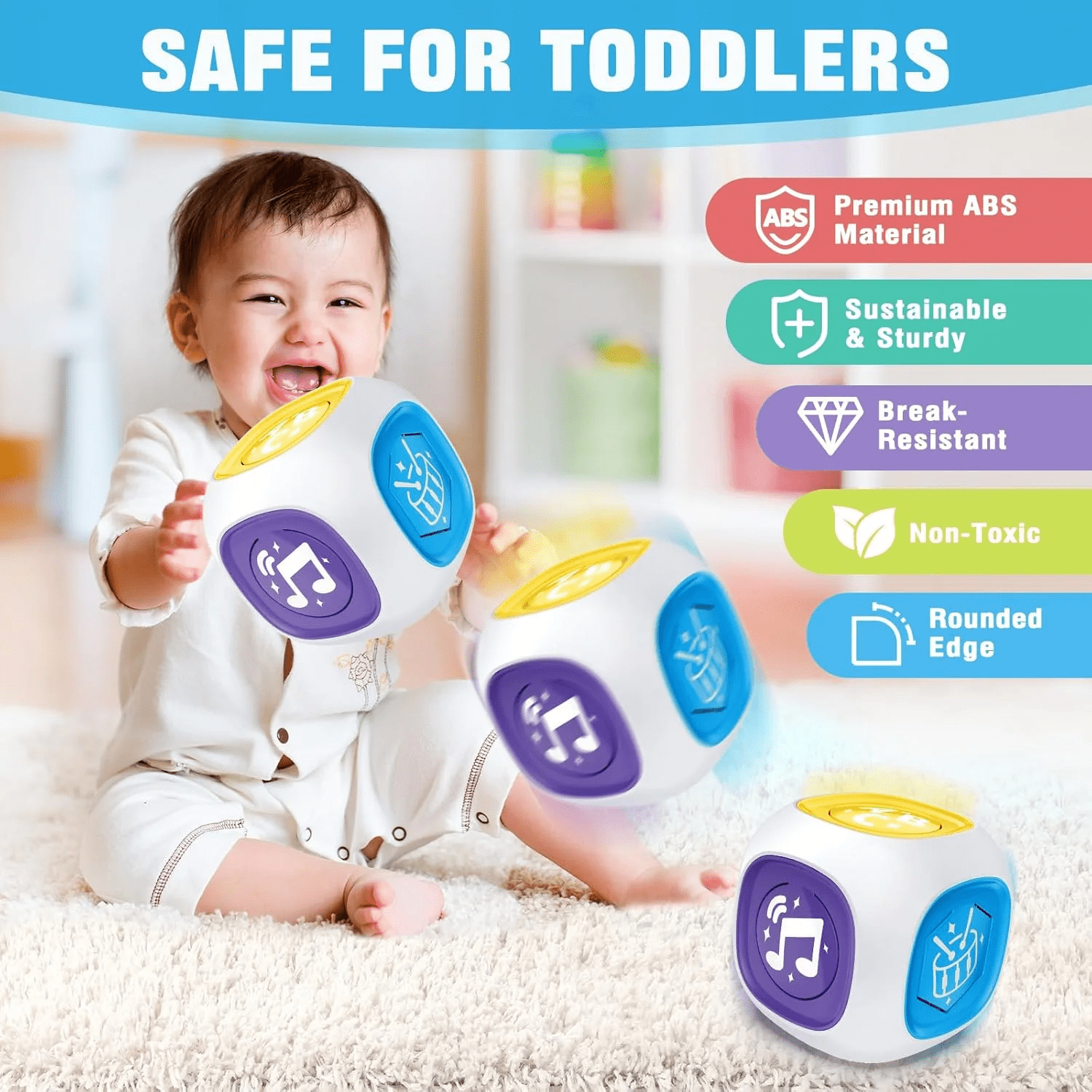 Montessori Toys for 1 Year Old, Musical Cube Toddler Learning Toys for 1-2, 1st First Birthday Gifts for Girls and Boys Baby 3 6 12 24 Months