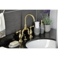 thumbnail image 6 of Kingston Brass KS7997AL English Country Bridge Bathroom Faucet with Brass Pop-up, Brushed Brass, 6 of 7