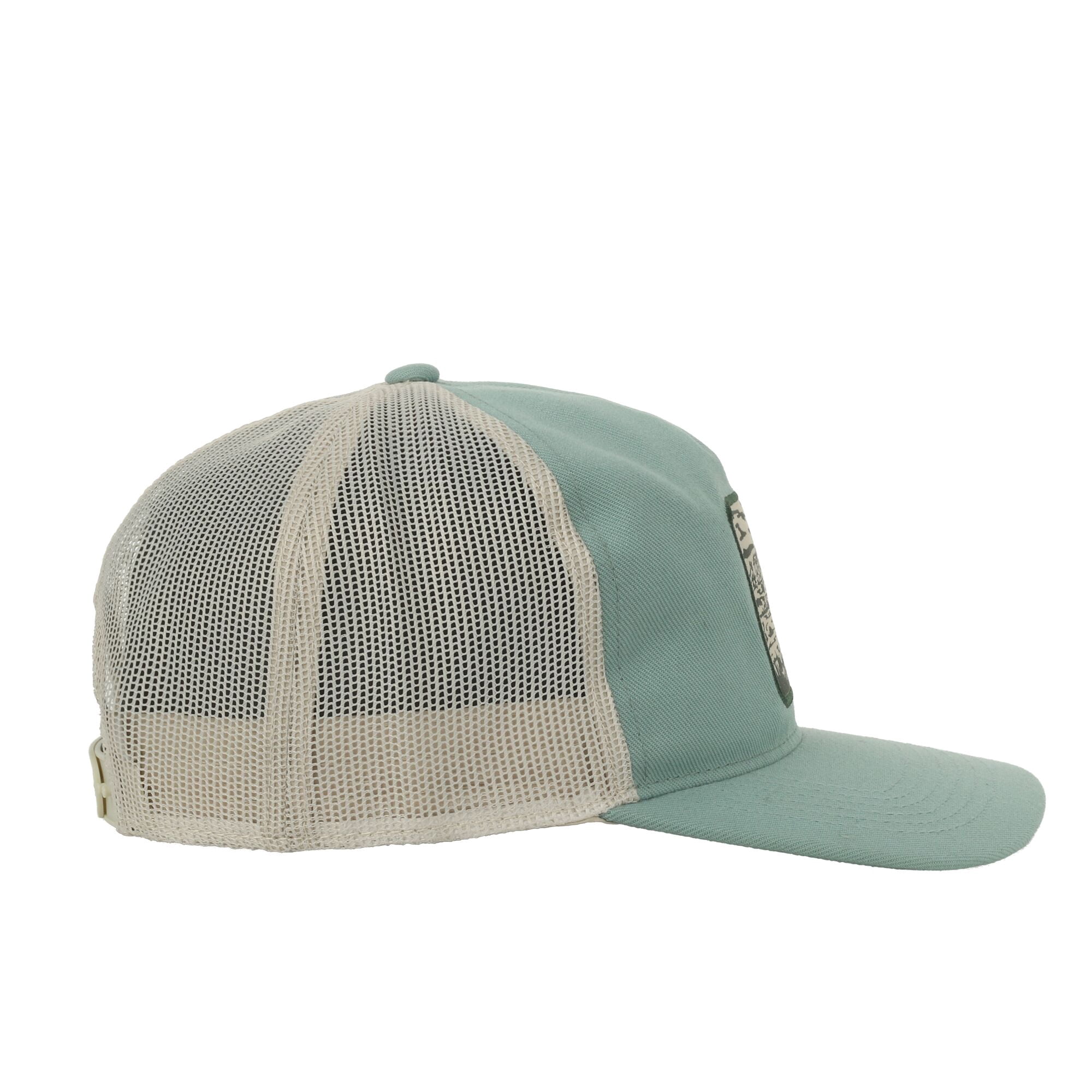 Outdoor Cap Fishing Landscape Mesh Cap – Unstructured Flat Bill Snapback, One Size, Green