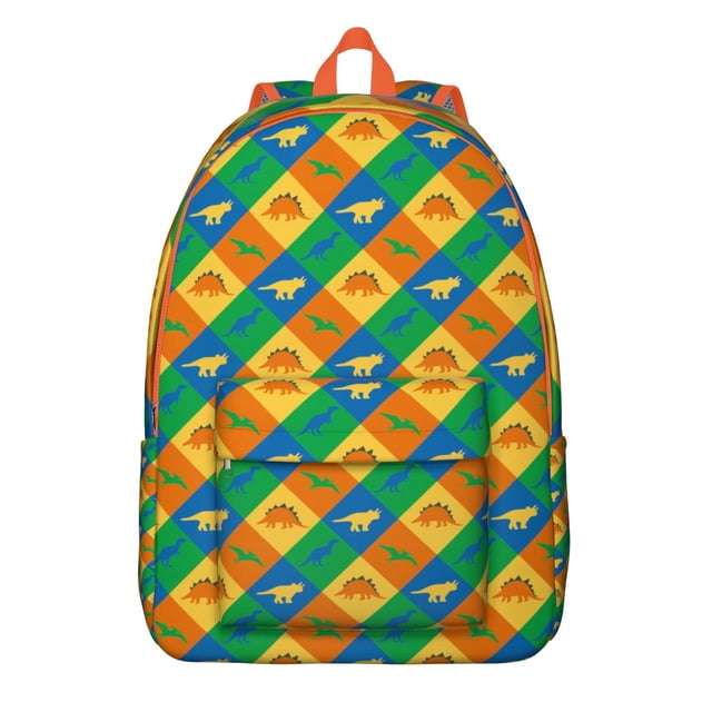 Modern Dino Skeleton Backpack – Abstract Watercolor Dinosaur Print Bookbag for Travelers and Students