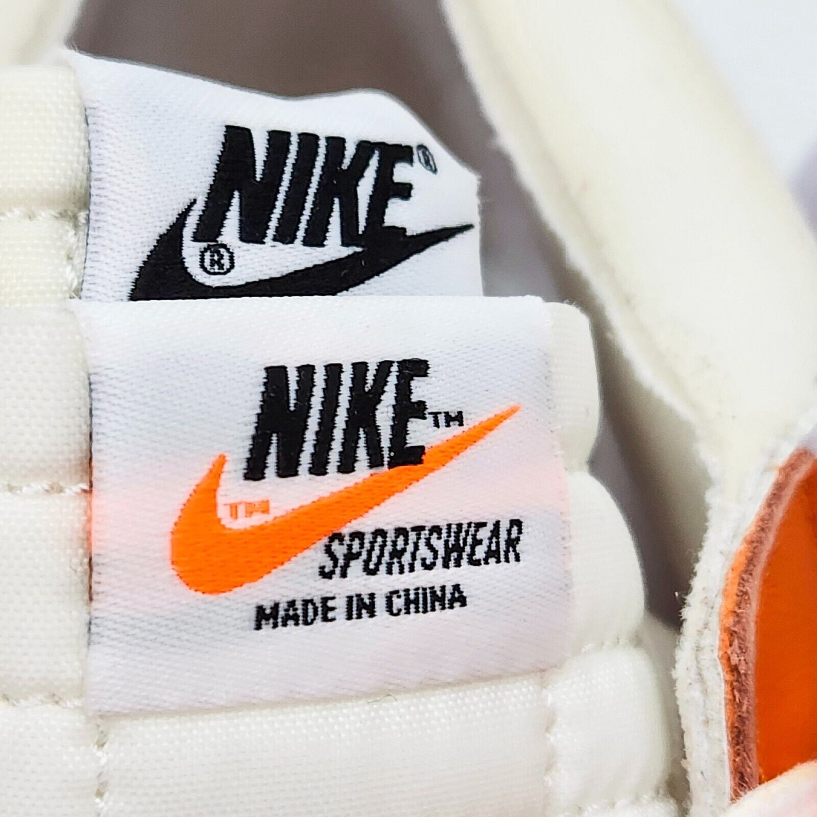 sacai x nike blazer low white magma orange